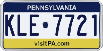PA license plate KLE7721
