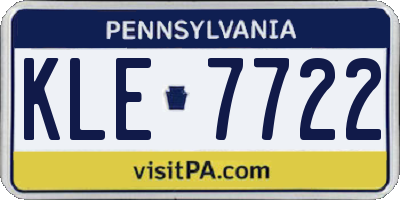 PA license plate KLE7722