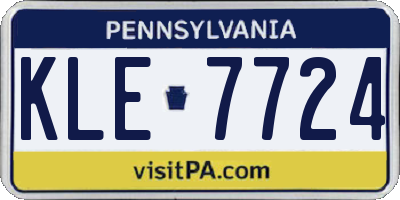PA license plate KLE7724