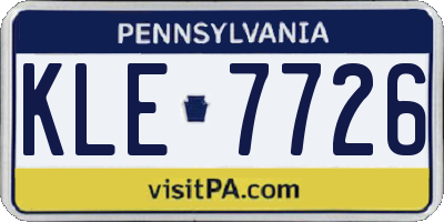 PA license plate KLE7726