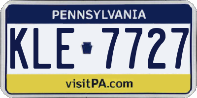 PA license plate KLE7727