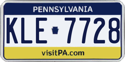 PA license plate KLE7728