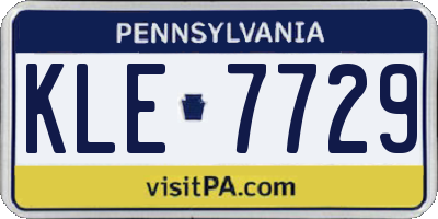 PA license plate KLE7729