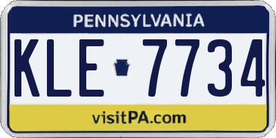 PA license plate KLE7734