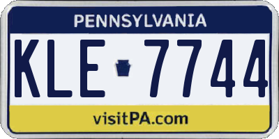 PA license plate KLE7744