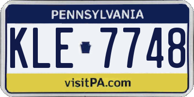 PA license plate KLE7748