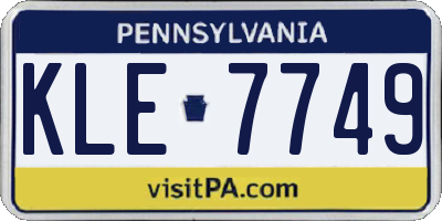 PA license plate KLE7749