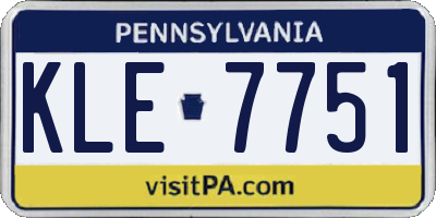 PA license plate KLE7751