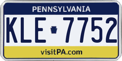 PA license plate KLE7752