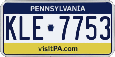 PA license plate KLE7753
