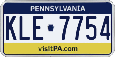 PA license plate KLE7754