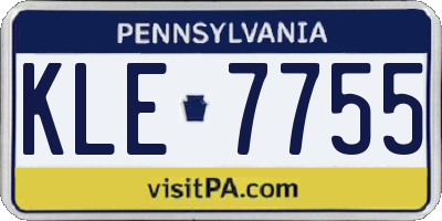 PA license plate KLE7755