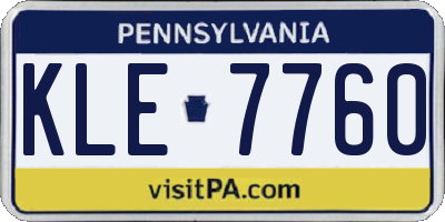 PA license plate KLE7760