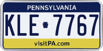 PA license plate KLE7767