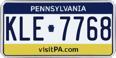 PA license plate KLE7768