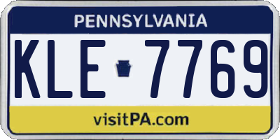 PA license plate KLE7769