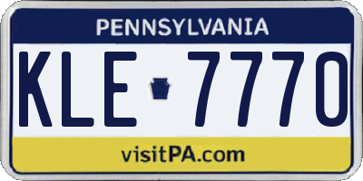 PA license plate KLE7770