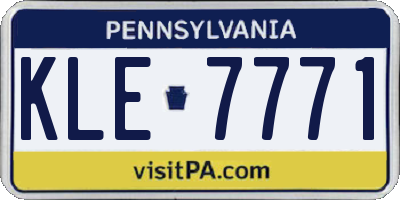 PA license plate KLE7771