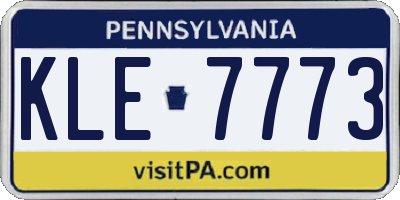 PA license plate KLE7773