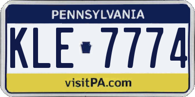 PA license plate KLE7774