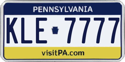 PA license plate KLE7777