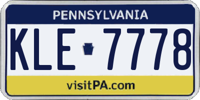 PA license plate KLE7778