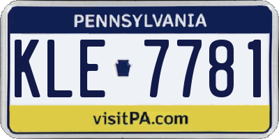 PA license plate KLE7781