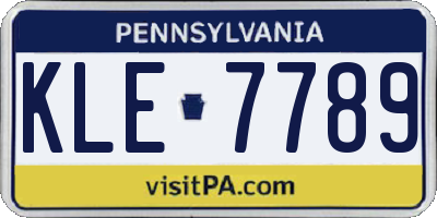 PA license plate KLE7789