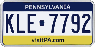 PA license plate KLE7792