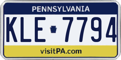 PA license plate KLE7794