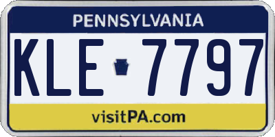 PA license plate KLE7797