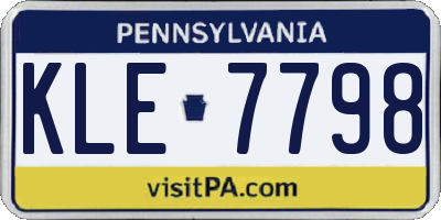 PA license plate KLE7798