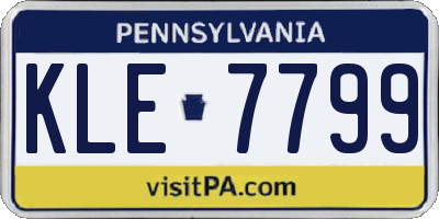 PA license plate KLE7799