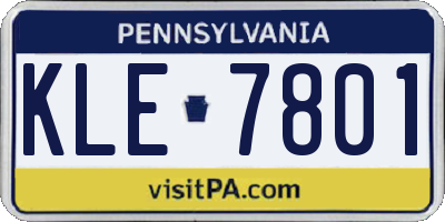PA license plate KLE7801