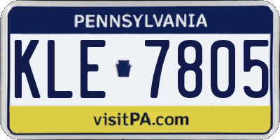 PA license plate KLE7805