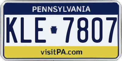 PA license plate KLE7807