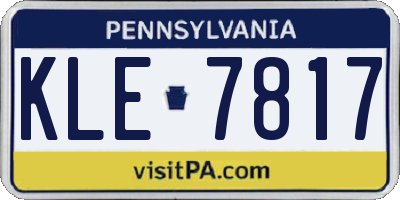 PA license plate KLE7817