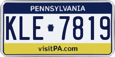 PA license plate KLE7819