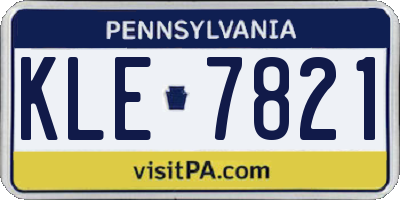 PA license plate KLE7821