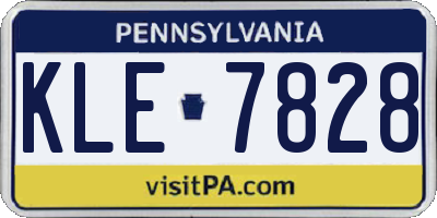 PA license plate KLE7828