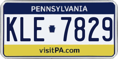 PA license plate KLE7829