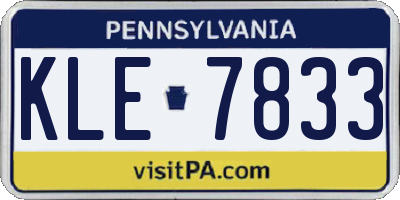 PA license plate KLE7833