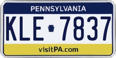 PA license plate KLE7837