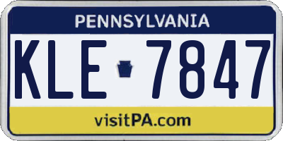PA license plate KLE7847