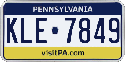 PA license plate KLE7849
