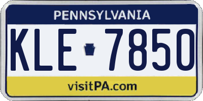 PA license plate KLE7850