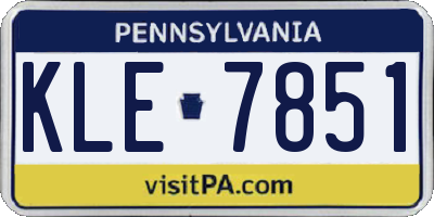 PA license plate KLE7851