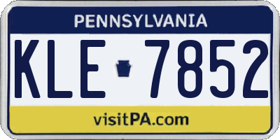 PA license plate KLE7852