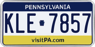 PA license plate KLE7857