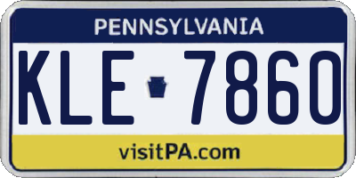 PA license plate KLE7860